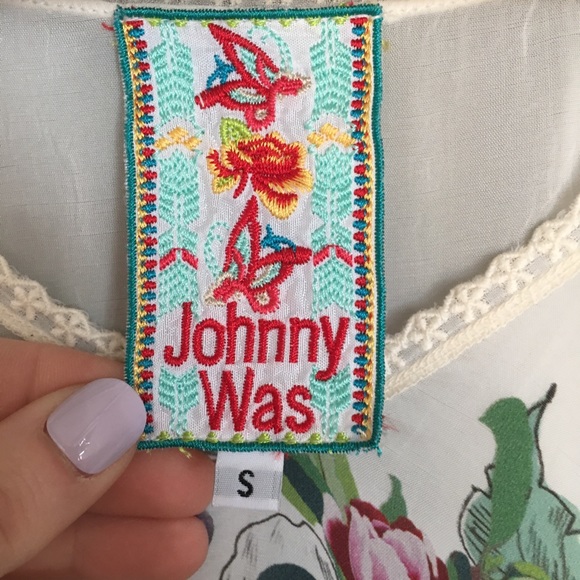 Johnny Was JW Floral Crochet Trim Boho Poncho - Picture 4 of 6